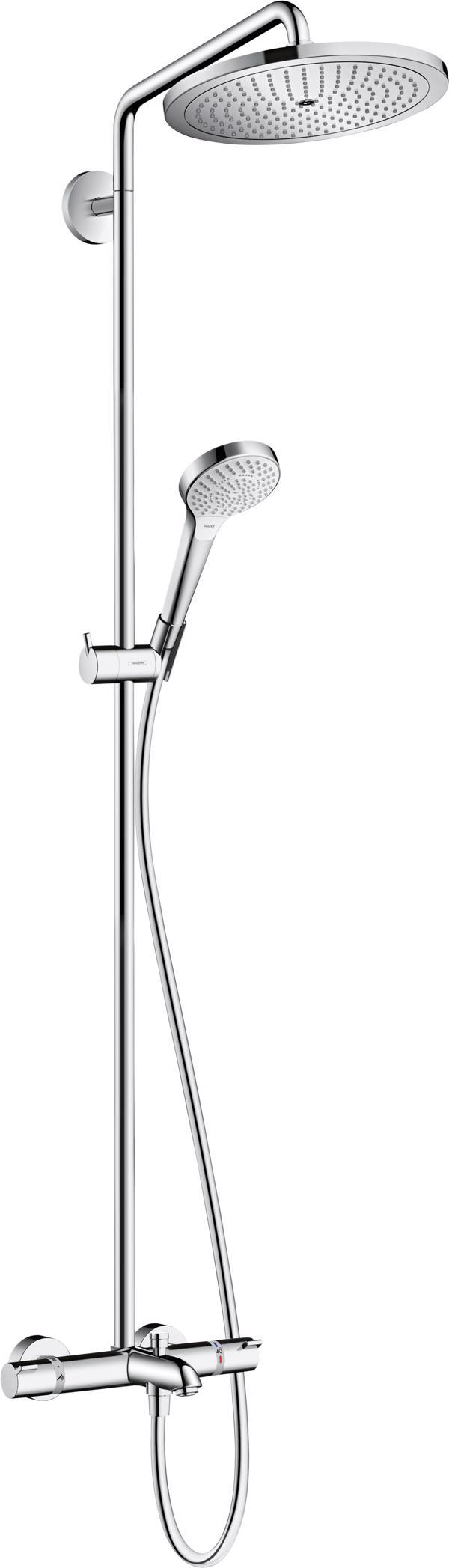 SISTEM DUS CROMA SELECT S 280 1 JET, CU BATERIE CADA TERMOSTATICA, CROM - imagine 1