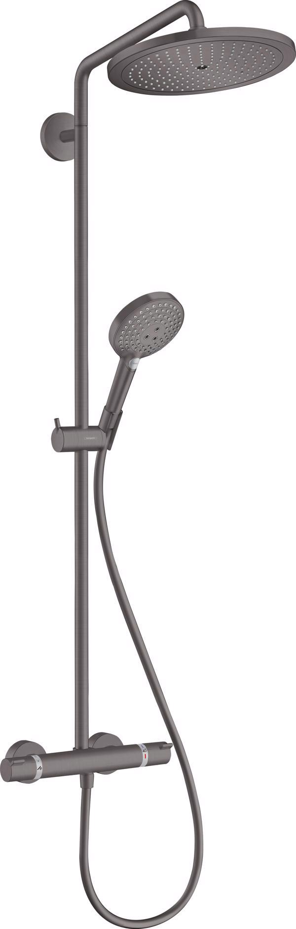 SISTEM DUS CROMA SELECT S 280 1 JET ECOSMART CU TERMOSTAT SI PARA 120 3 JET, BRUSHED BLACK CHROME - imagine 1