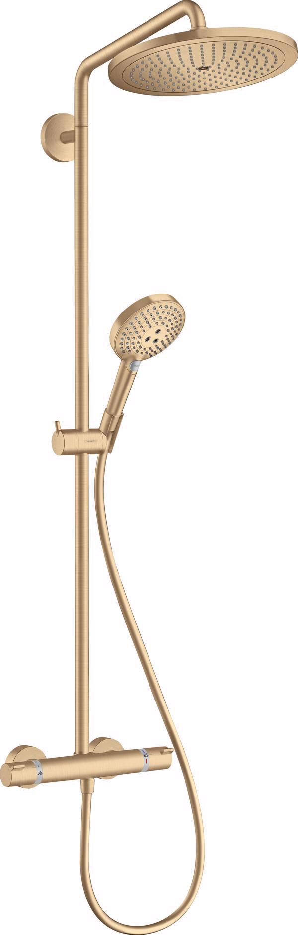SISTEM DUS CROMA SELECT S 280 1 JET ECOSMART CU TERMOSTAT SI PARA 120 3 JET, BRUSHED BRONZE - imagine 1