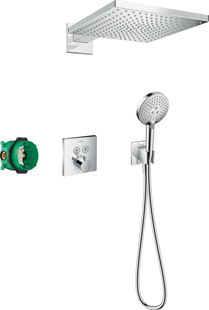 SISTEM DUS INCASTRAT RAINDANCE E 300 1JET, CU CAP DUS SHOWER SELECT RECTANGULAR - imagine 1