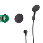 SISTEM DUS INCASTRAT TERMOSTATIC CROMA 280 ECOSTAT S, NEGRU MAT