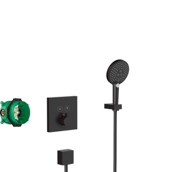 SISTEM DUS INCASTRAT TERMOSTATIC RAINDANCE E 300 1 JET SHOWER SELECT, NEGRU MAT