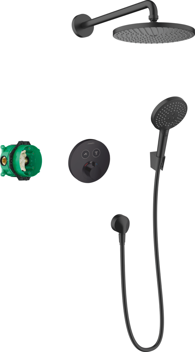 SISTEM DUS INCASTRAT TERMOSTATIC RAINDANCE S 240 POWDER RAIN  SHOWER SELECT S, NEGRU MAT - imagine 1