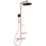 SISTEM DUS MONOCOMANDA CERAFLOW ALU+ ,CAP DUS 260 MM 2 JETURI, FURTUN 1750MM SI PARA 100MM 2 JETURI, ROSE