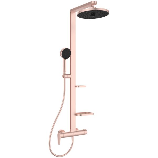SISTEM DUS MONOCOMANDA CERAFLOW ALU+ ,CAP DUS 260 MM 2 JETURI, FURTUN 1750MM SI PARA 100MM 2 JETURI, ROSE
