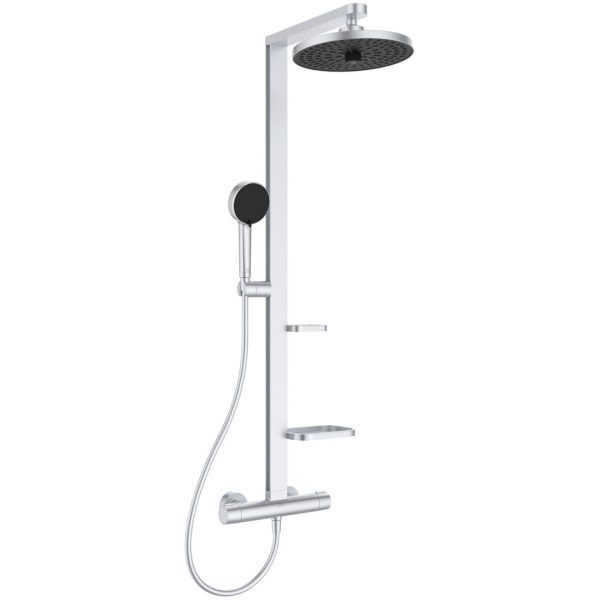 SISTEM DUS TERMOSTATIC CERATHERM ALU+ ,CAP DUS 260 MM 2 JETURI, FURTUN 1750MM SI PARA 100MM 2 JETURI, SILVER