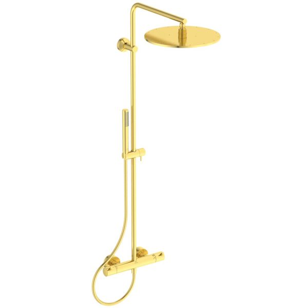 SISTEM DUS TERMOSTATIC CERATHERM T125 ,CAP DUS 300 MM, FURTUN 1750MM SI PARA , BRUSHED GOLD