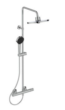 SISTEM DUS TERMOSTATIC CERATHERM T25+ ,CAP DUS 260 MM 2 JETURI, FURTUN 1750MM SI PARA 100MM 2 JETURI, CROM - imagine 1
