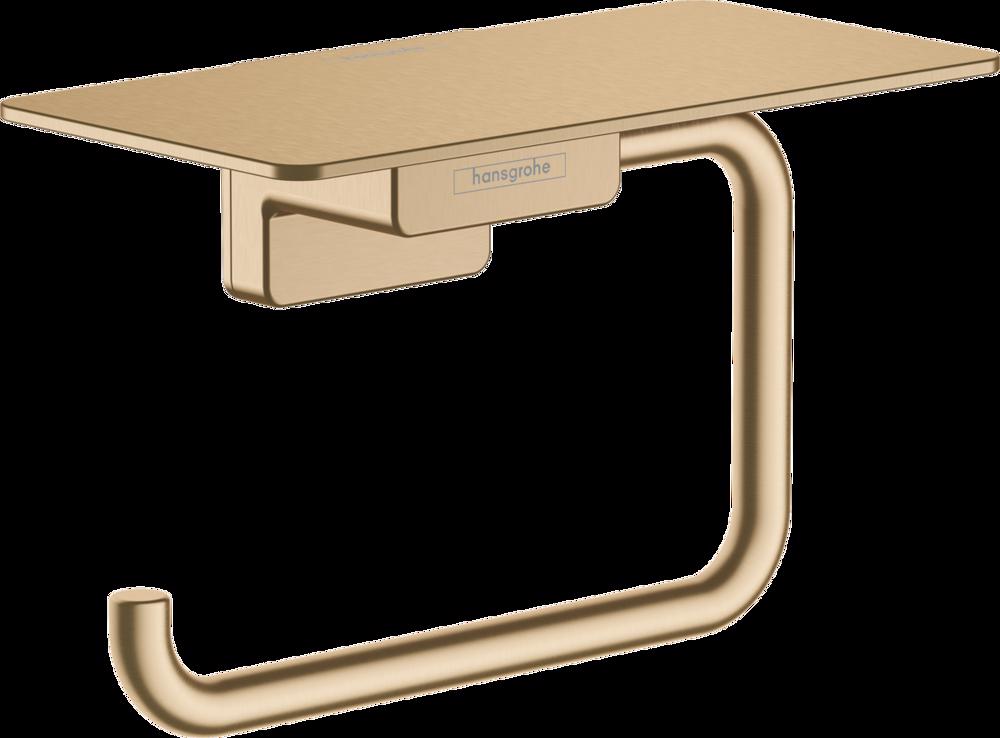 SUPORT HARTIE IGIENICA ADDSTORIS CU ETAJERA, BRUSHED BRONZE - imagine 1