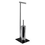 SUPORT STATIV  PERIE WC CROM + HARTIE IGIENICA NIAGARA SQUARE NEGRU