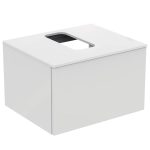 UNITATE DE LAVOAR 60 CM CU 1 SERTAR SI BLAT CU DECUPAJ ALB LUCIOS