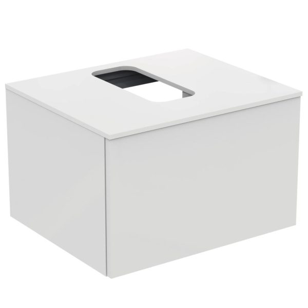 UNITATE DE LAVOAR 60 CM CU 1 SERTAR SI BLAT CU DECUPAJ ALB LUCIOS