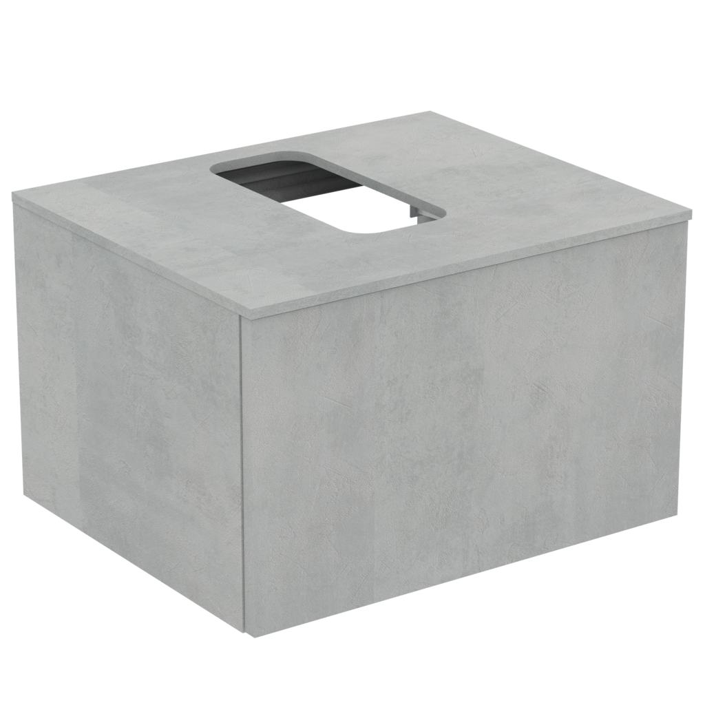 UNITATE DE LAVOAR 60 CM CU 1 SERTAR SI BLAT CU DECUPAJ GRI DESCHIS - imagine 1