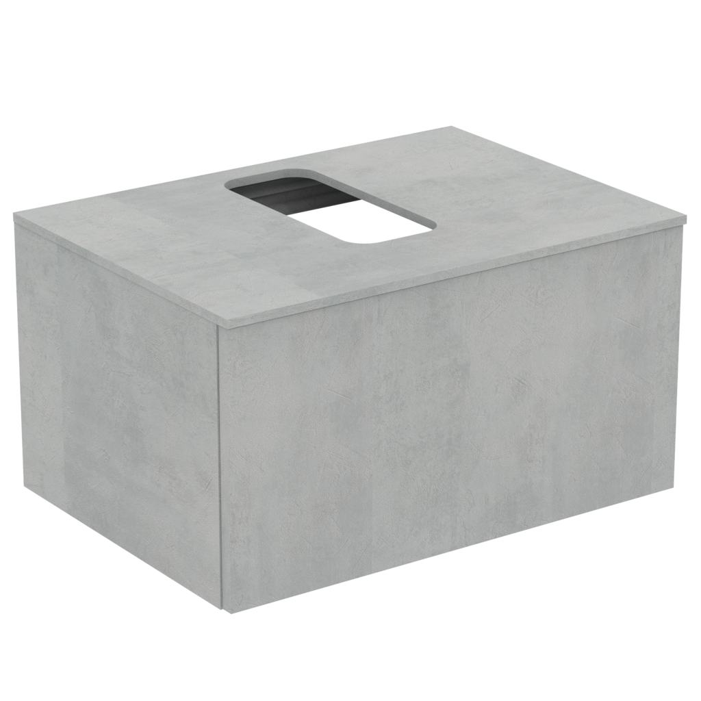 UNITATE DE LAVOAR 70 CM CU 1 SERTAR SI BLAT CU DECUPAJ GRI DESCHIS - imagine 1