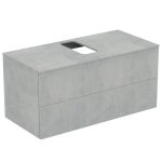 UNITATE DE LAVOAR ADAPTO 120X50.5X50.2 CM CU 2 SERTARE SI BLAT CU DECUPAJ  GRI DESCHIS