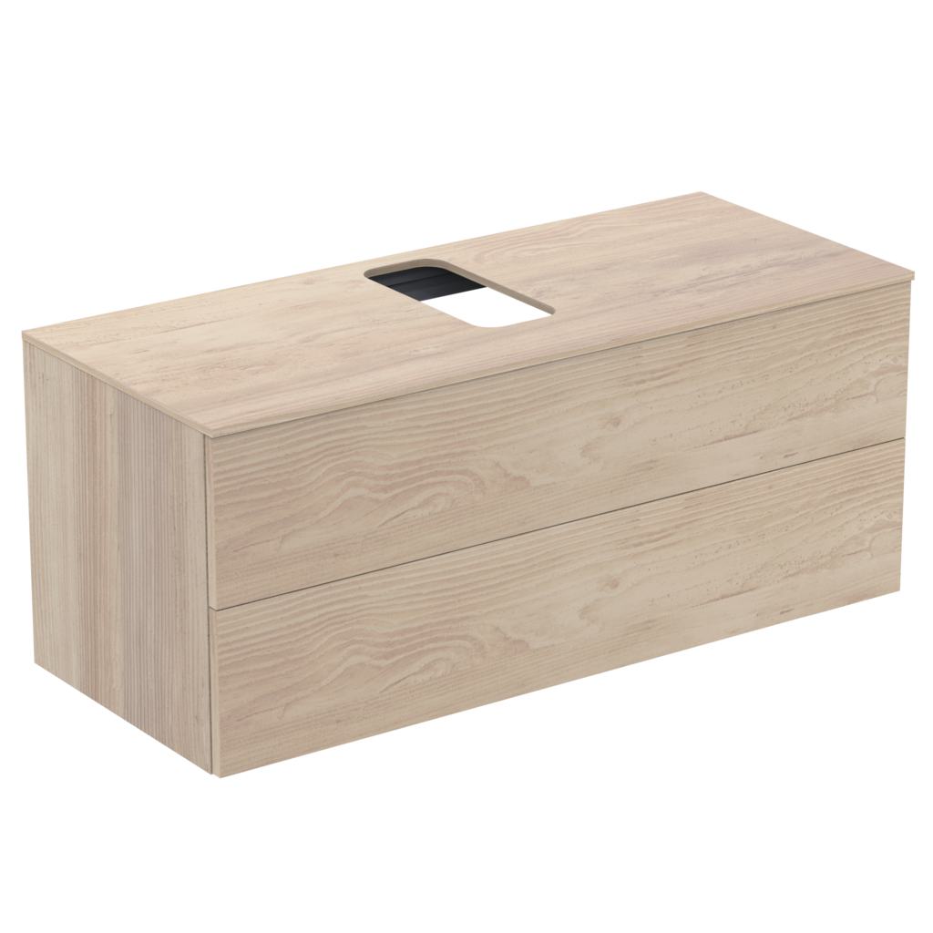 UNITATE DE LAVOAR ADAPTO 120X50.5X50.2 CM CU 2 SERTARE SI BLAT CU DECUPAJ MARO DESCHIS - imagine 1