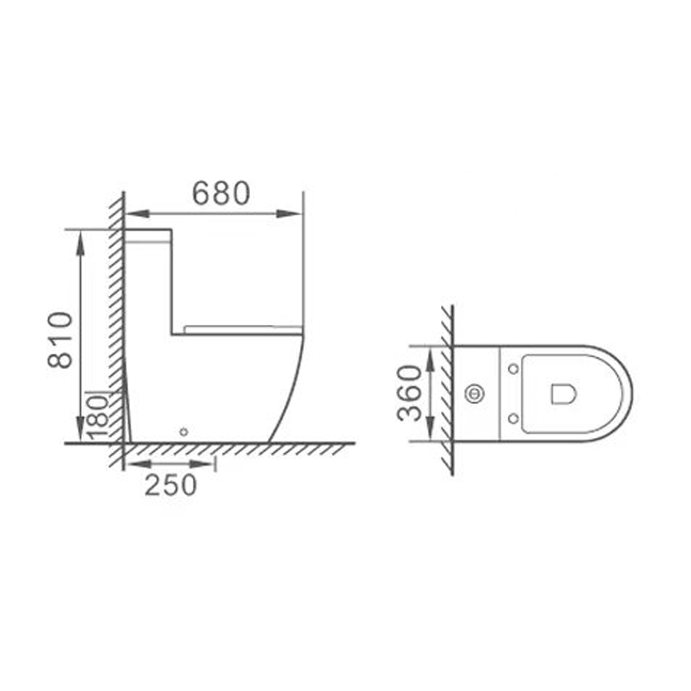 Vas wc rimless A2041 negru - imagine 4