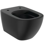VAS WC TESI SUSPENDAT RIMLESS+, 53X36 CM, FIXARE COMPLET ASCUNSA EASYFIX+, NEGRU MAT