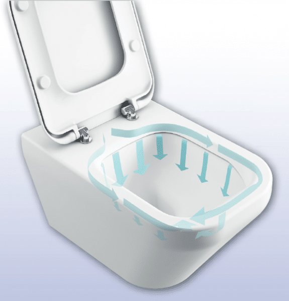 VAS WC TONIC II SUSPENDAT AQUABLADE CU CAPAC SOFT CLOSE SI FIXARE ASCUNSA - imagine 1