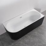 Cada freestanding negru pe colt dreapta Linea 150x75x58 - imagine 5