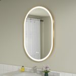 Oglinda baie led 60x100 cu rama auriu - imagine 3