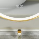 Oglinda baie led 60x100 cu rama auriu - imagine 4