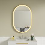 Oglinda baie led 60x100 cu rama auriu - imagine 5