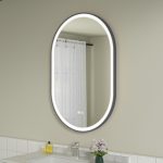 Oglinda baie led 60x100 cu rama negra - imagine 3