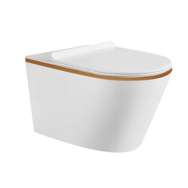 Vas WC suspendat alb auriu 002