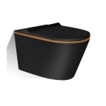 WC suspendat neagru cu margine aurie 480x365