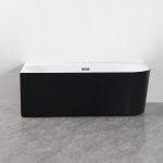 Cada freestanding negru pe colt stanga Linea 150x75x58